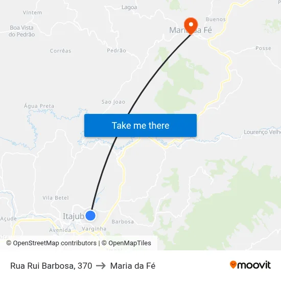 Rua Rui Barbosa, 370 to Maria da Fé map