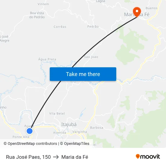 Rua José Paes, 150 to Maria da Fé map