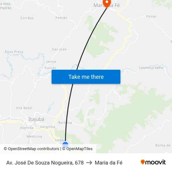 Av. José De Souza Nogueira, 678 to Maria da Fé map