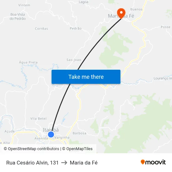 Rua Cesário Alvin, 131 to Maria da Fé map