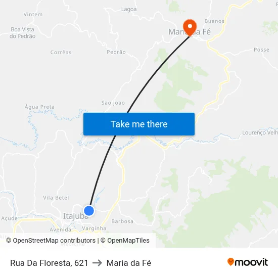 Rua Da Floresta, 621 to Maria da Fé map