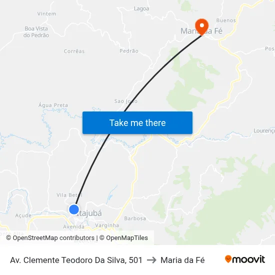 Av. Clemente Teodoro Da Silva, 501 to Maria da Fé map