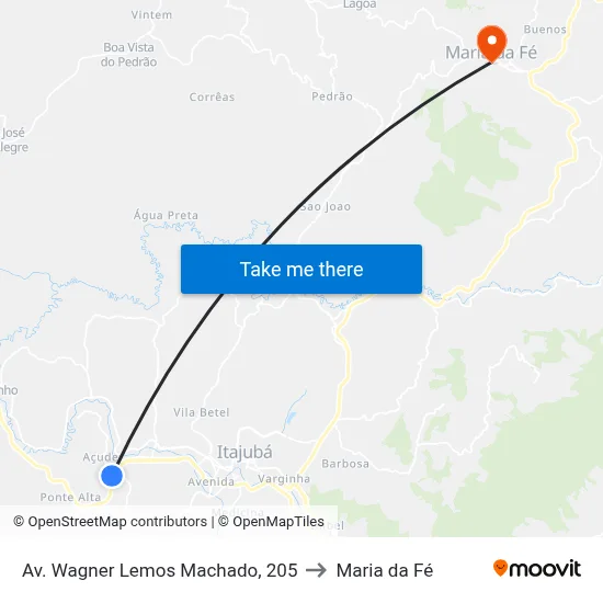 Av. Wagner Lemos Machado, 205 to Maria da Fé map