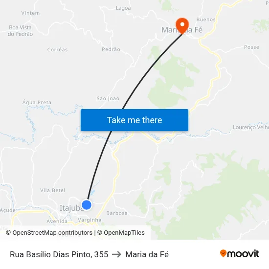 Rua Basílio Dias Pinto, 355 to Maria da Fé map