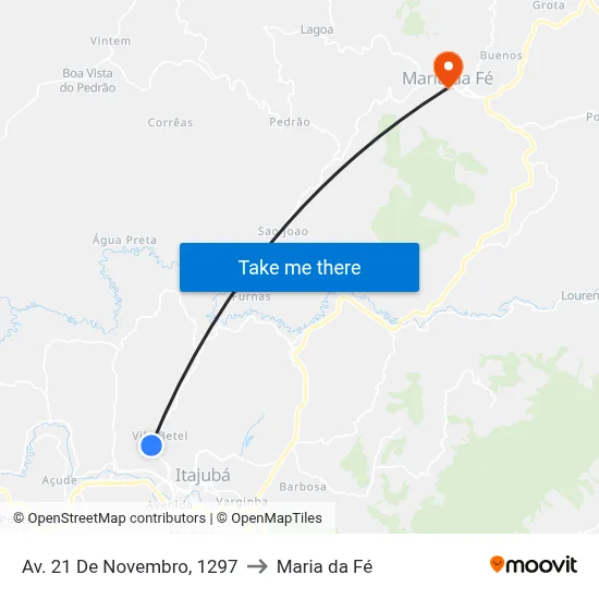Av. 21 De Novembro, 1297 to Maria da Fé map