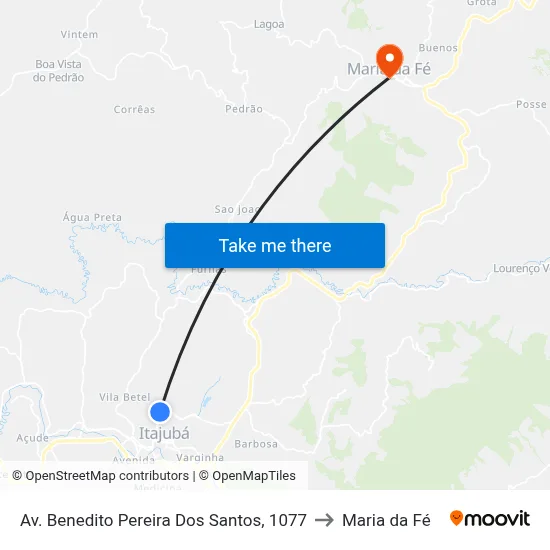 Av. Benedito Pereira Dos Santos, 1077 to Maria da Fé map