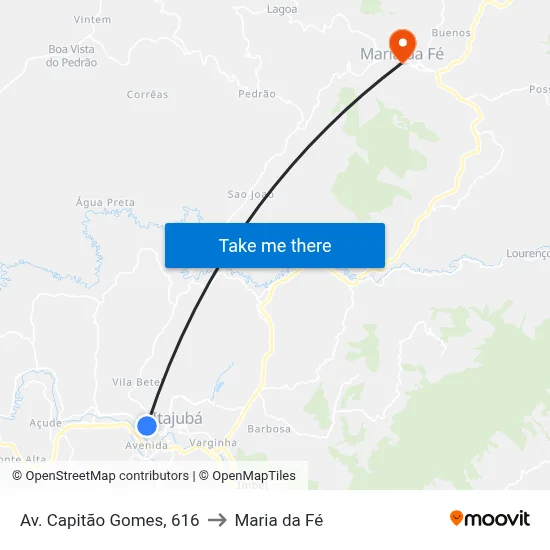 Av. Capitão Gomes, 616 to Maria da Fé map