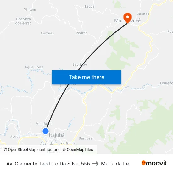 Av. Clemente Teodoro Da Silva, 556 to Maria da Fé map