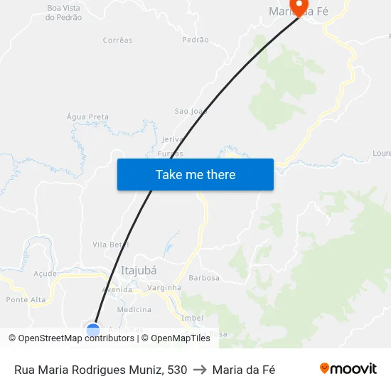 Rua Maria Rodrigues Muniz, 530 to Maria da Fé map