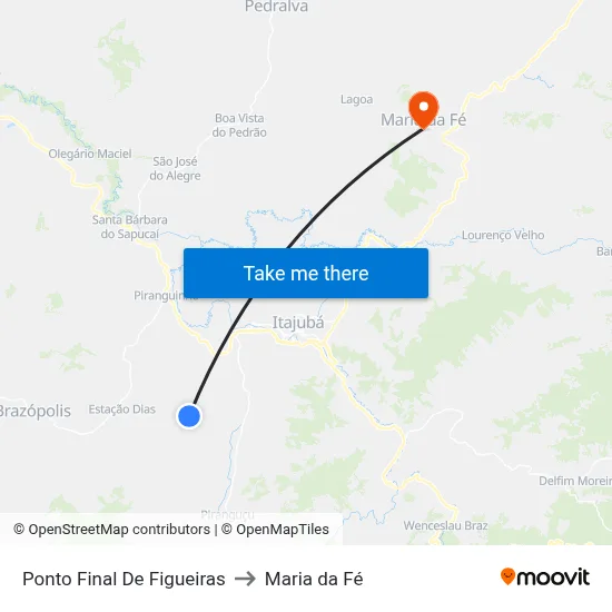 Ponto Final De Figueiras to Maria da Fé map