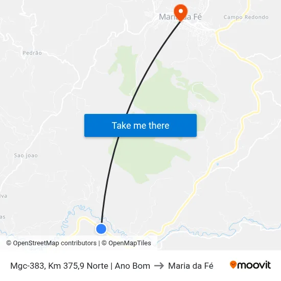 Mgc-383, Km 375,9 Norte | Ano Bom to Maria da Fé map