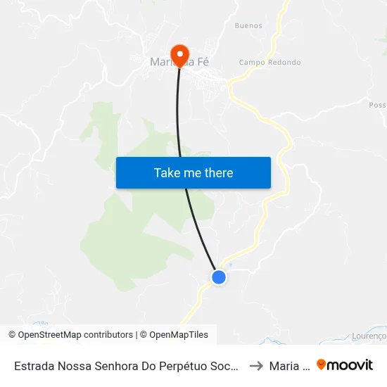Estrada Nossa Senhora Do Perpétuo Socorro, Leste | Entr. Br-383 to Maria da Fé map