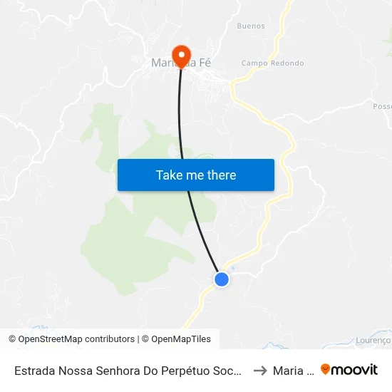Estrada Nossa Senhora Do Perpétuo Socorro, Oeste | Entr. Br-383 to Maria da Fé map