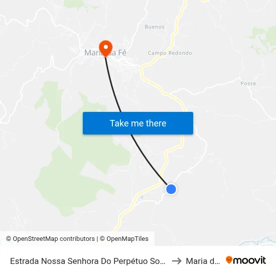 Estrada Nossa Senhora Do Perpétuo Socorro, Oeste to Maria da Fé map