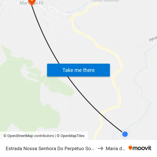 Estrada Nossa Senhora Do Perpétuo Socorro, Oeste to Maria da Fé map