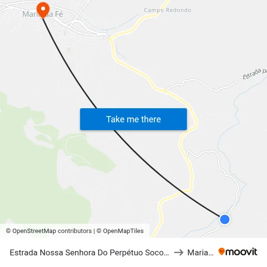 Estrada Nossa Senhora Do Perpétuo Socorro | Ponto Final Do Goiabal to Maria da Fé map