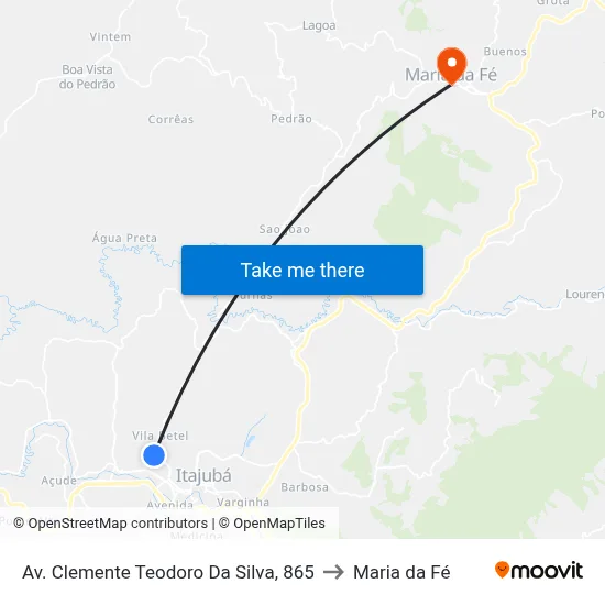 Av. Clemente Teodoro Da Silva, 865 to Maria da Fé map