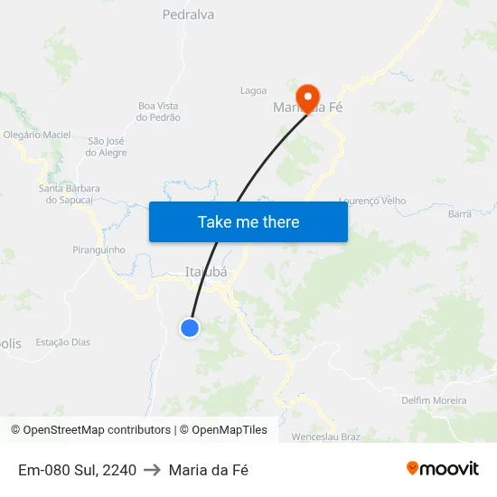 Em-080 Sul, 2240 to Maria da Fé map