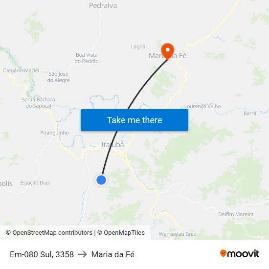 Em-080 Sul, 3358 to Maria da Fé map