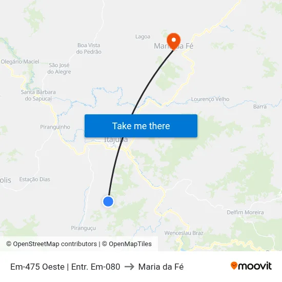 Em-475 Oeste | Entr. Em-080 to Maria da Fé map