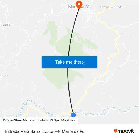 Estrada Para Barra, Leste to Maria da Fé map
