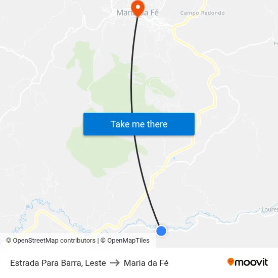 Estrada Para Barra, Leste to Maria da Fé map