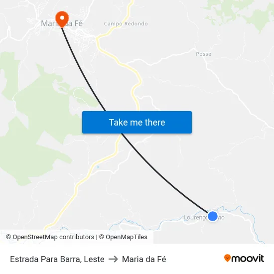 Estrada Para Barra, Leste to Maria da Fé map