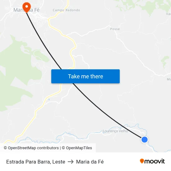 Estrada Para Barra, Leste to Maria da Fé map