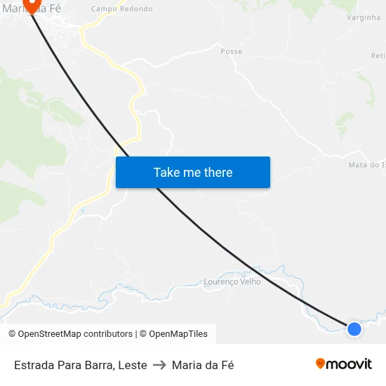 Estrada Para Barra, Leste to Maria da Fé map