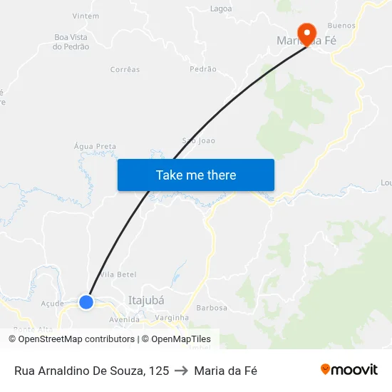 Rua Arnaldino De Souza, 125 to Maria da Fé map