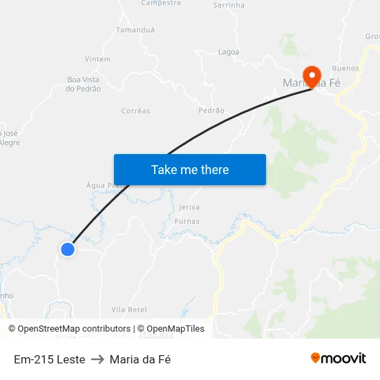 Em-215 Leste to Maria da Fé map