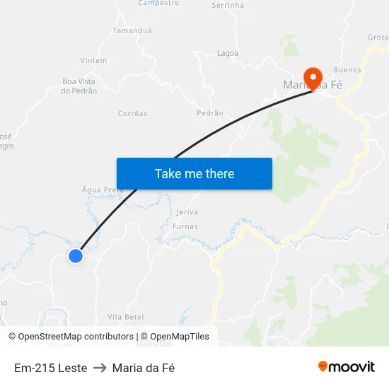 Em-215 Leste to Maria da Fé map