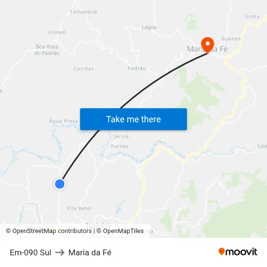 Em-090 Sul to Maria da Fé map