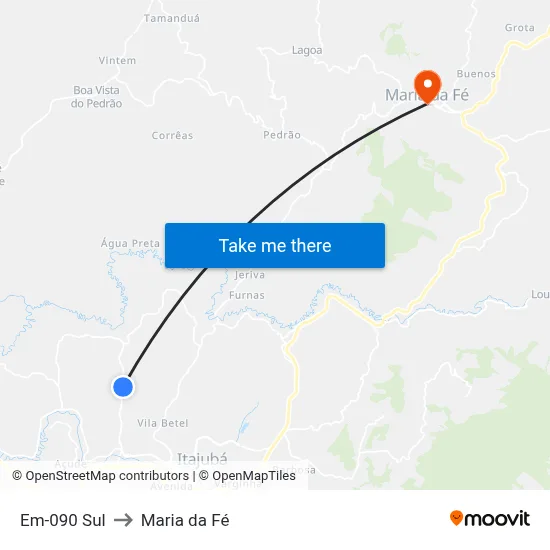Em-090 Sul to Maria da Fé map