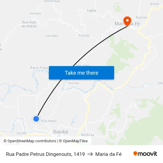 Rua Padre Petrus Dingenouts, 1419 to Maria da Fé map