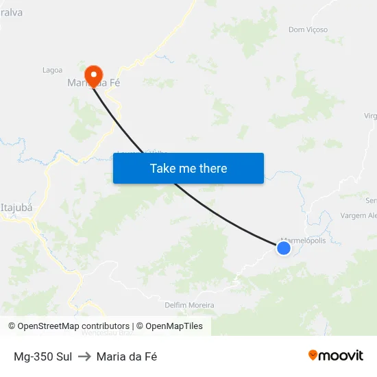 Mg-350 Sul to Maria da Fé map