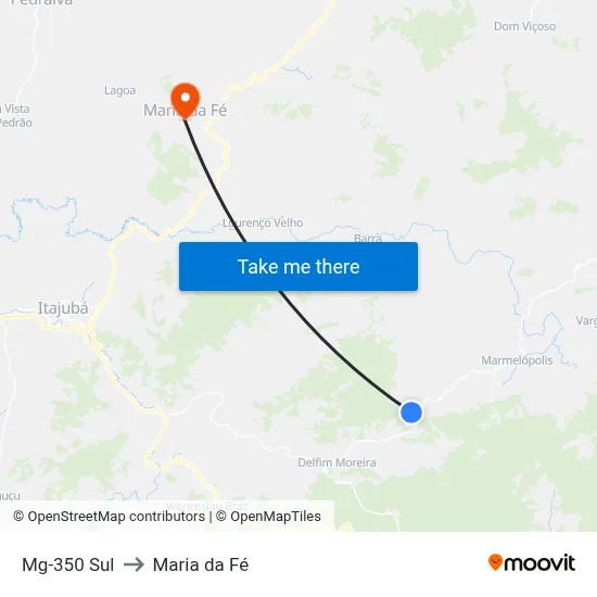 Mg-350 Sul to Maria da Fé map