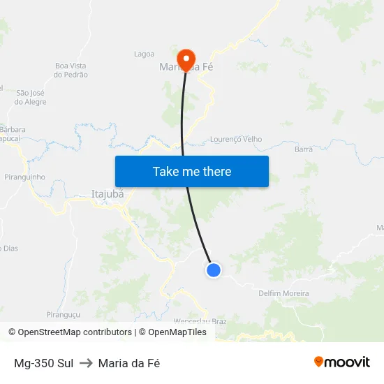 Mg-350 Sul to Maria da Fé map