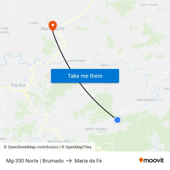 Mg-350 Norte | Brumado to Maria da Fé map