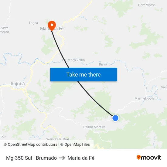 Mg-350 Sul | Brumado to Maria da Fé map