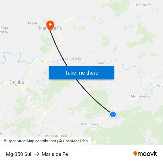 Mg-350 Sul to Maria da Fé map