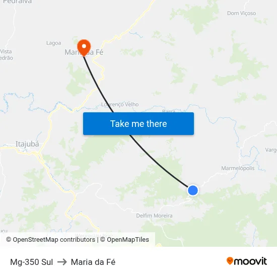 Mg-350 Sul to Maria da Fé map