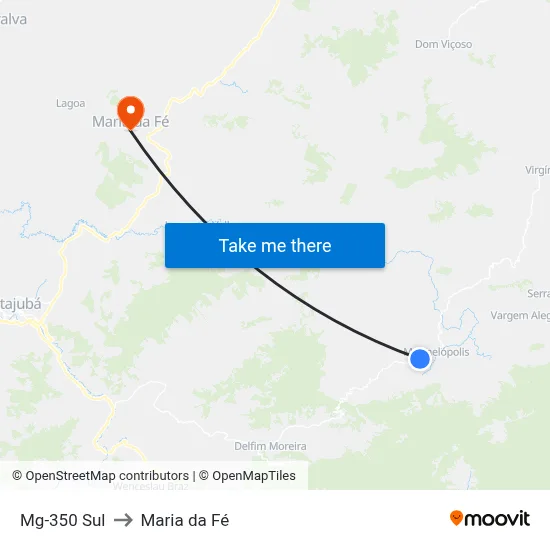 Mg-350 Sul to Maria da Fé map