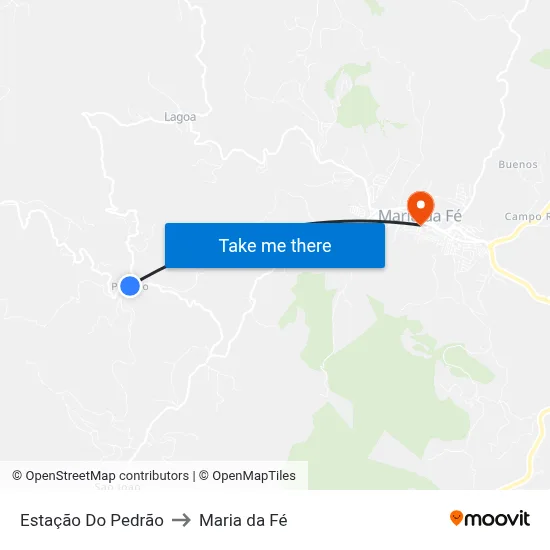 Estação Do Pedrão to Maria da Fé map
