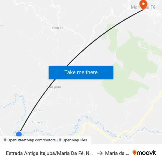 Estrada Antiga Itajubá/Maria Da Fé, Norte to Maria da Fé map
