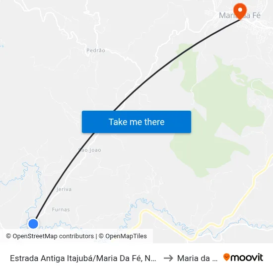 Estrada Antiga Itajubá/Maria Da Fé, Norte to Maria da Fé map