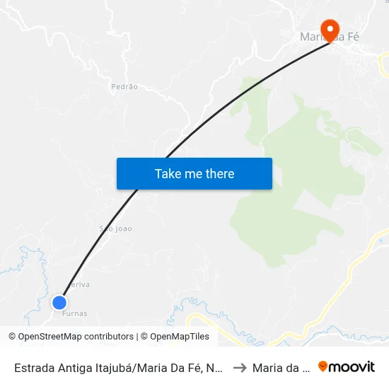 Estrada Antiga Itajubá/Maria Da Fé, Norte to Maria da Fé map