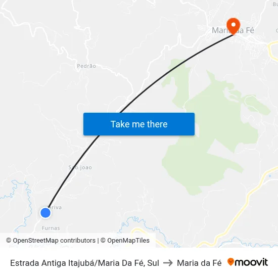 Estrada Antiga Itajubá/Maria Da Fé, Sul to Maria da Fé map