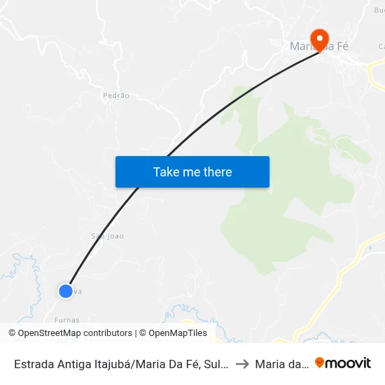 Estrada Antiga Itajubá/Maria Da Fé, Sul | Jerivá to Maria da Fé map