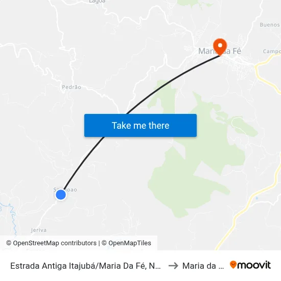 Estrada Antiga Itajubá/Maria Da Fé, Norte to Maria da Fé map